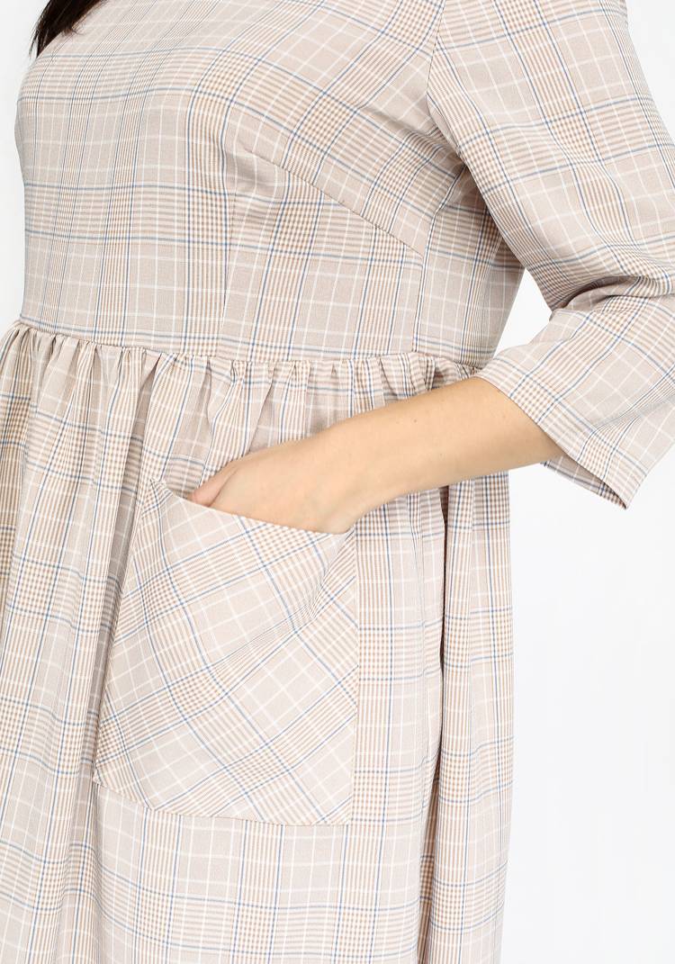 Платье в мелкую клетку с резинкой на талии шир.  750, рис. 10