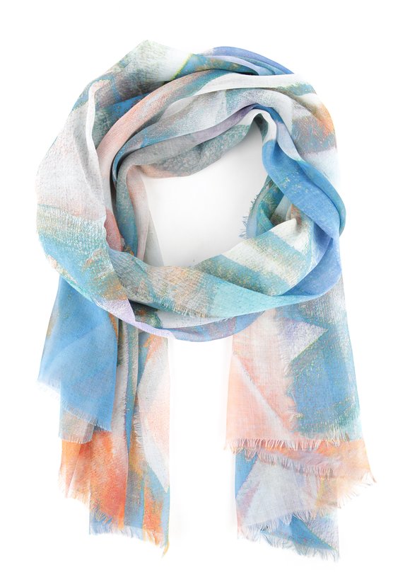 Палантин с акварельным принтом шир.  580, рис. 3