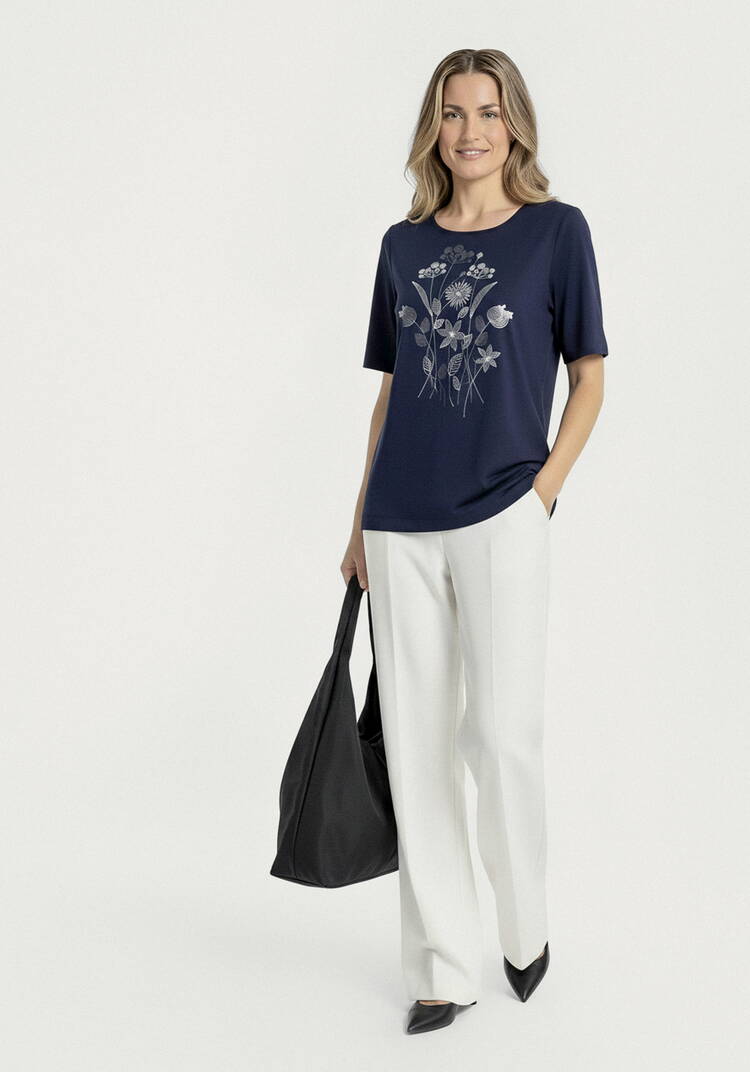 Блуза с принтом из льна шир.  750, рис. 7