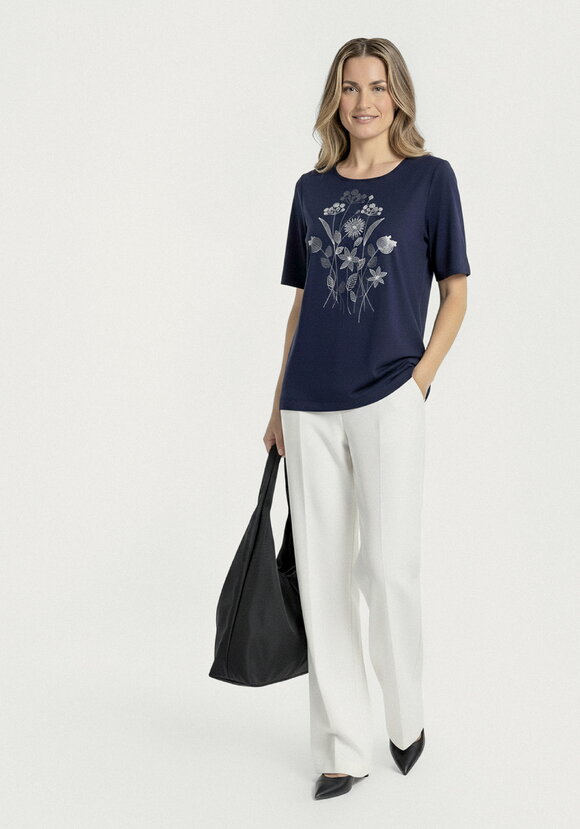 Блуза с принтом из льна шир.  580, рис. 7