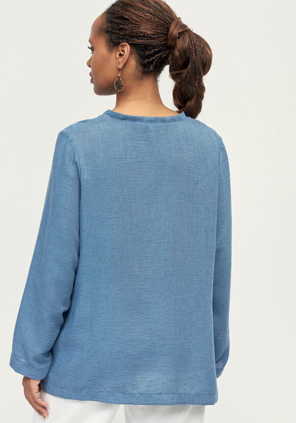 Блуза изо льна с вставками кружева шир.  580, рис. 11