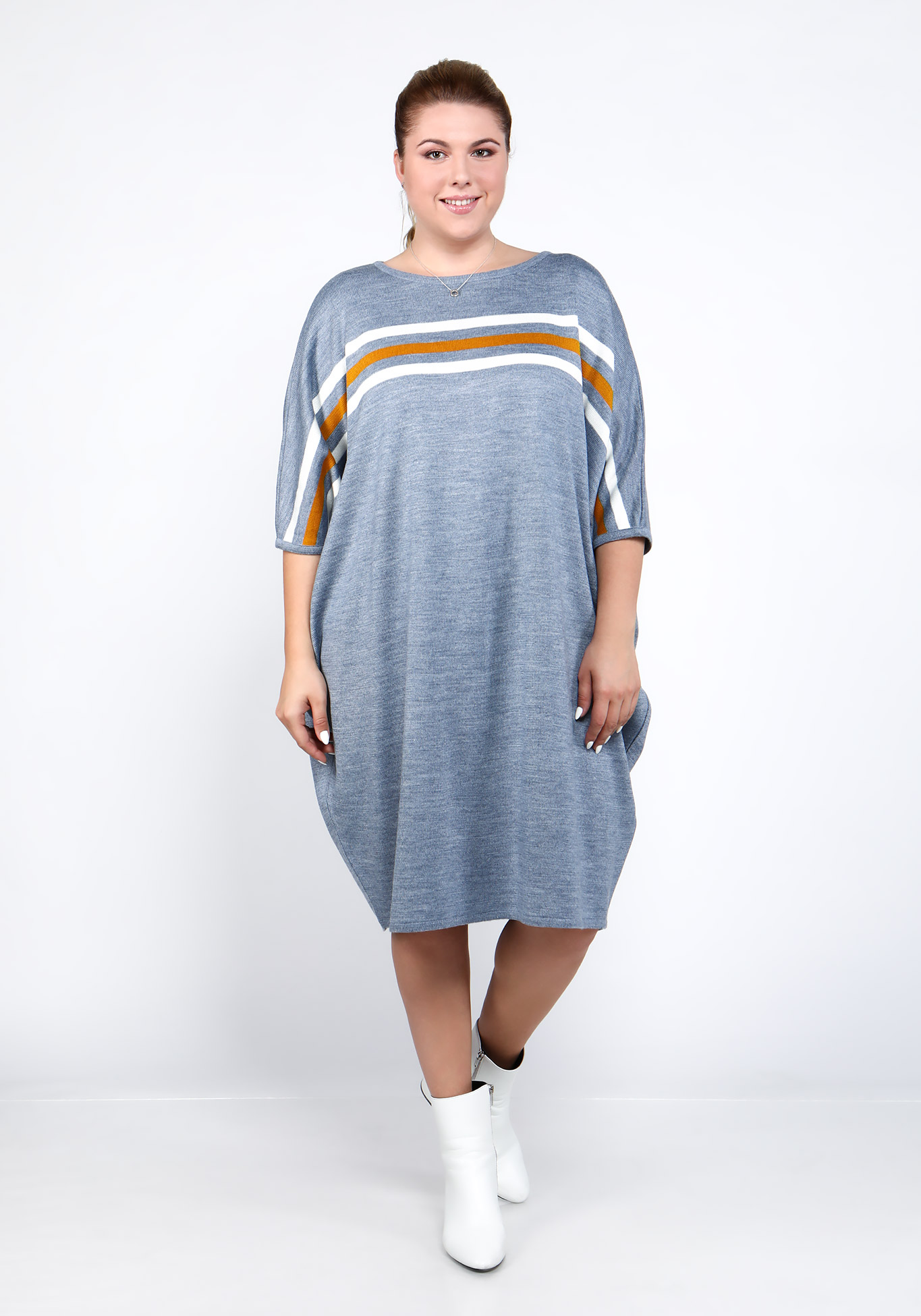 Платье "Стильный линии" Vivawool, цвет горчичный, размер 48 - фото 1