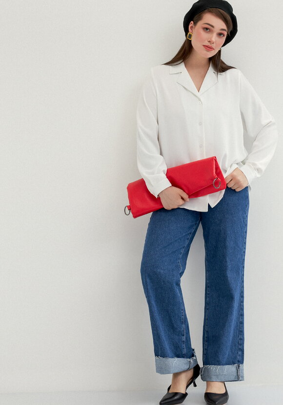 Блуза с отложным воротником с пуговицами шир.  580, рис. 2