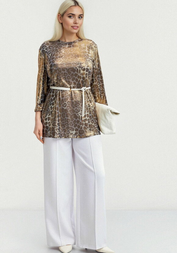 Блуза из ткани с голографическим принтом шир.  580, рис. 40