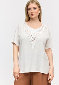 Блуза с кружевной отделкой свободного кроя