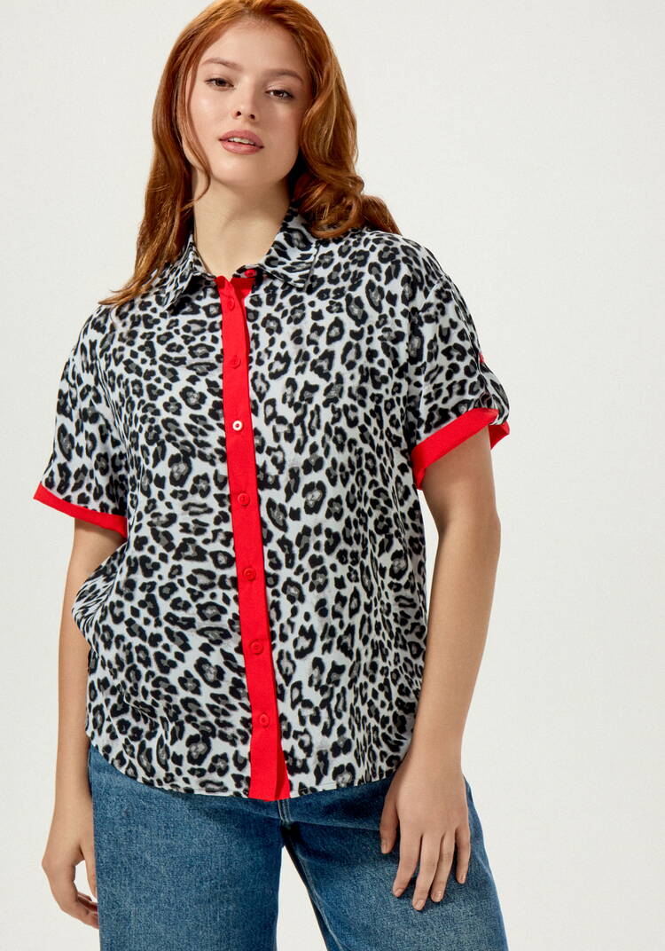 Блуза с анималистичным принтом шир.  750, рис. 15