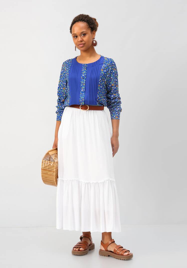 Юбка с воланом с резинкой на талии шир.  750, рис. 7