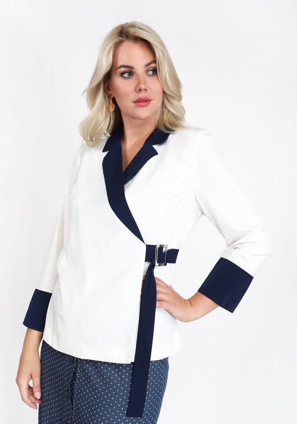 Жакет с контрастными манжетами шир.  580, рис. 7