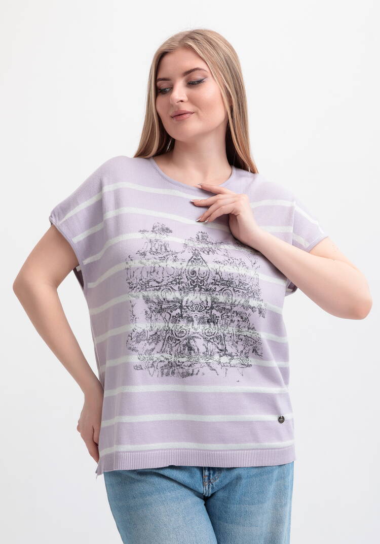 Блуза в полоску с рисунком шир.  750, рис. 26