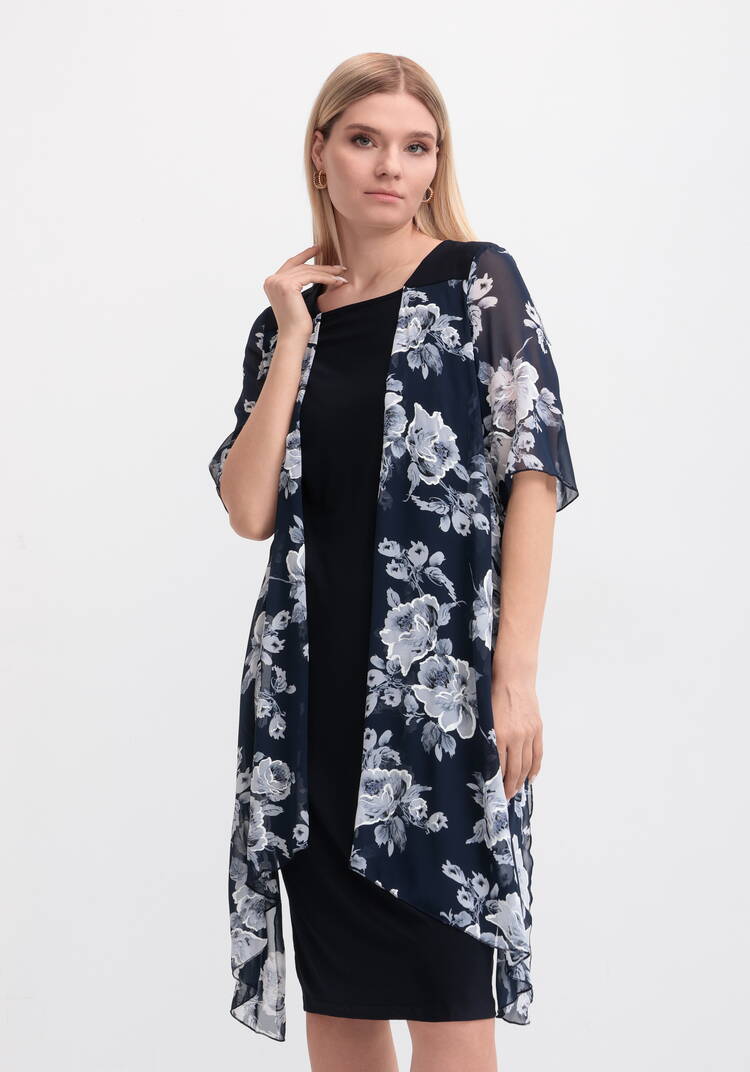 Платье с шифоновой накидкой с узором шир.  750, рис. 2