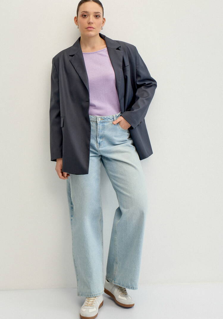 Джемпер свободный с горлом лодочкой шир.  750, рис. 20