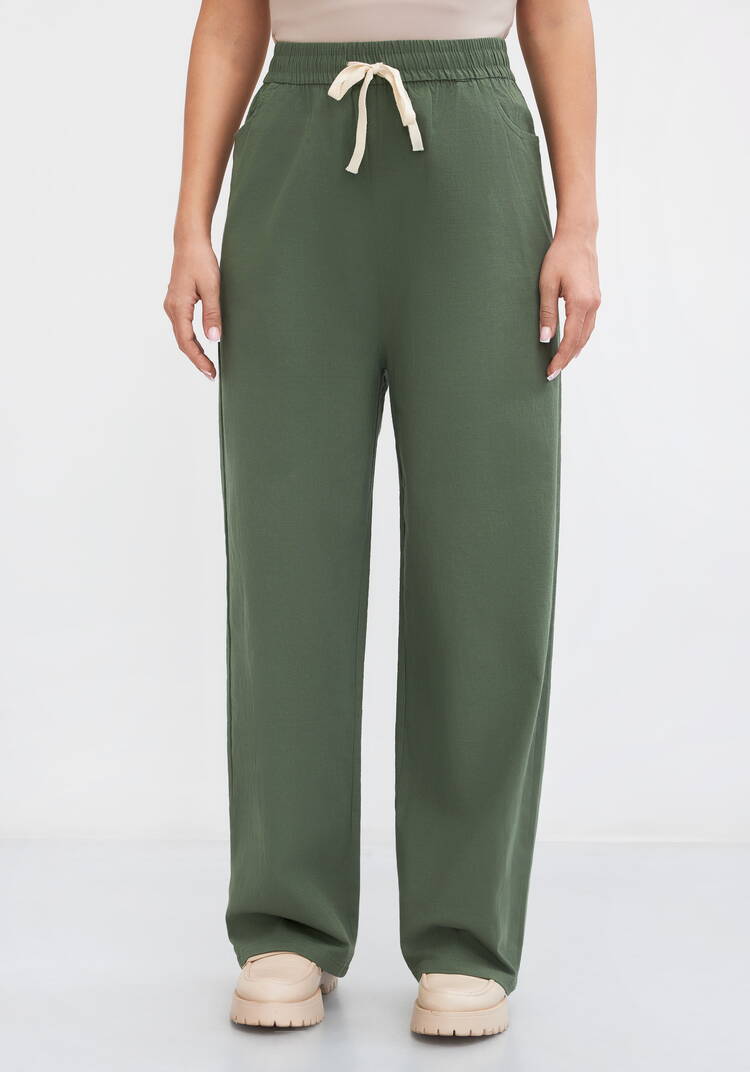 Брюки на резинке по поясу, прямые Симона шир.  750, рис. 10