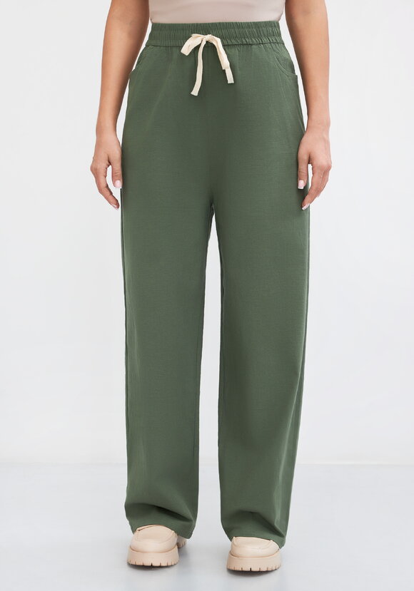 Брюки на резинке по поясу, прямые Симона шир.  580, рис. 10