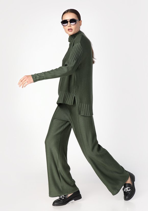 Брюки женские широкие однотонные шир.  580, рис. 3