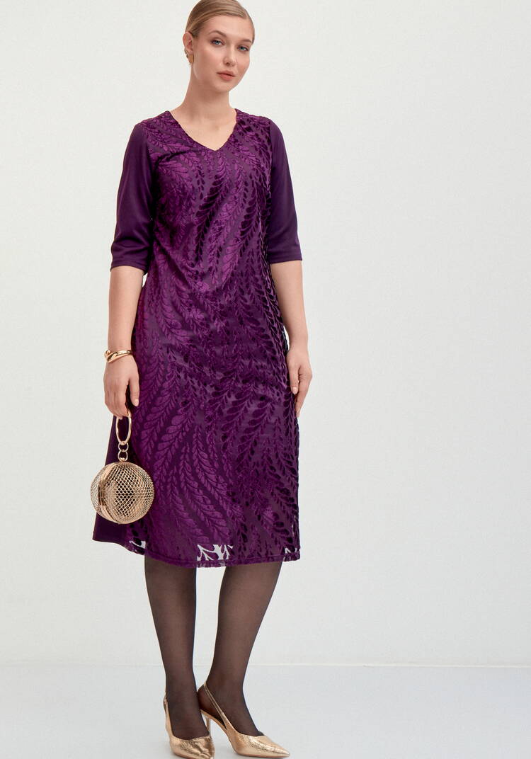 Платье из панбархата и трикотажа шир.  750, рис. 36