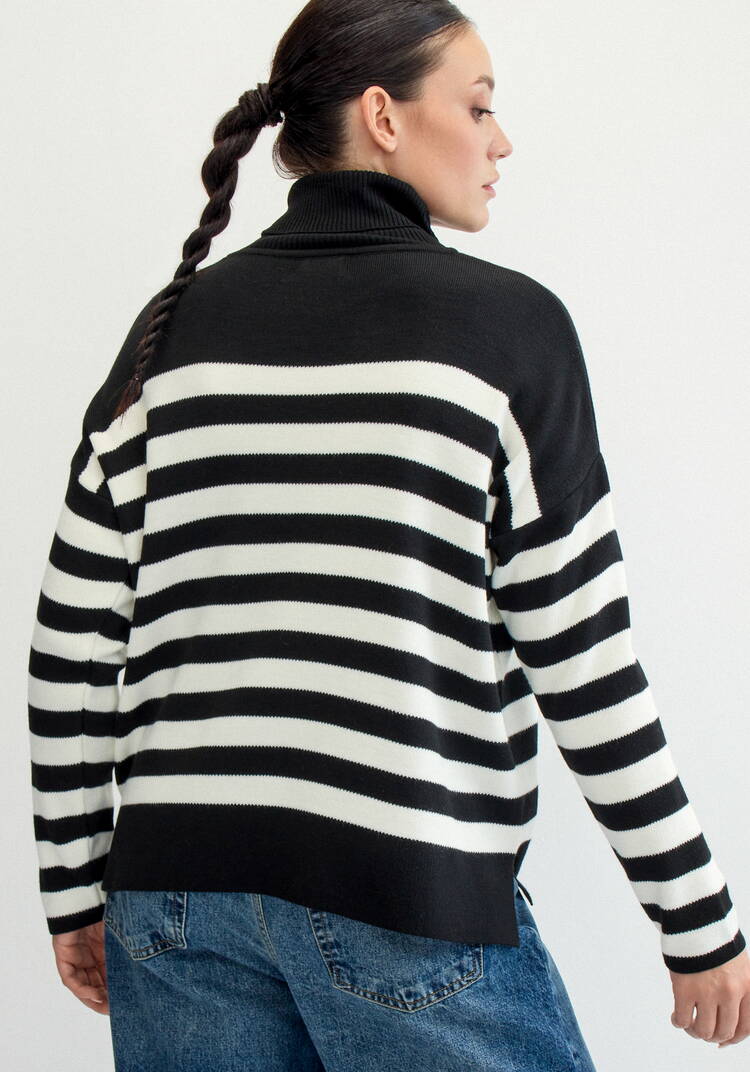 Свитер в полоску с высокой горловиной шир.  750, рис. 9