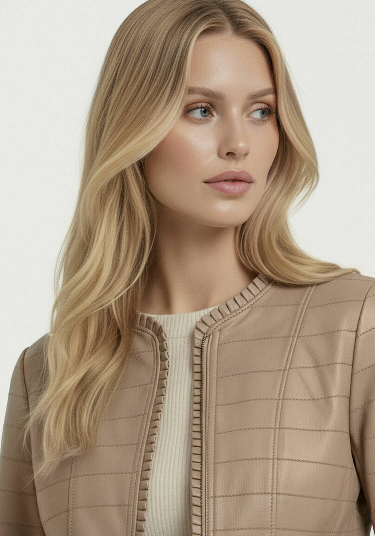 Куртка из экокожи с рюшей шир.  750, рис. 22