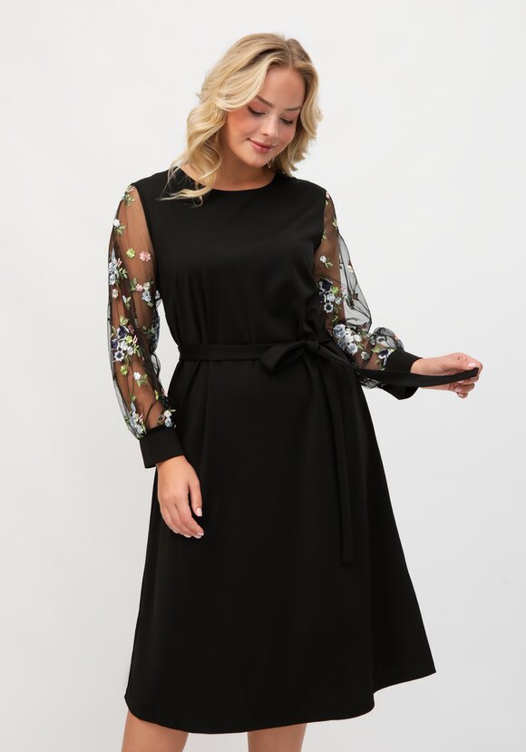 Платье свободного кроя с объемным рукавом шир.  580, рис. 10