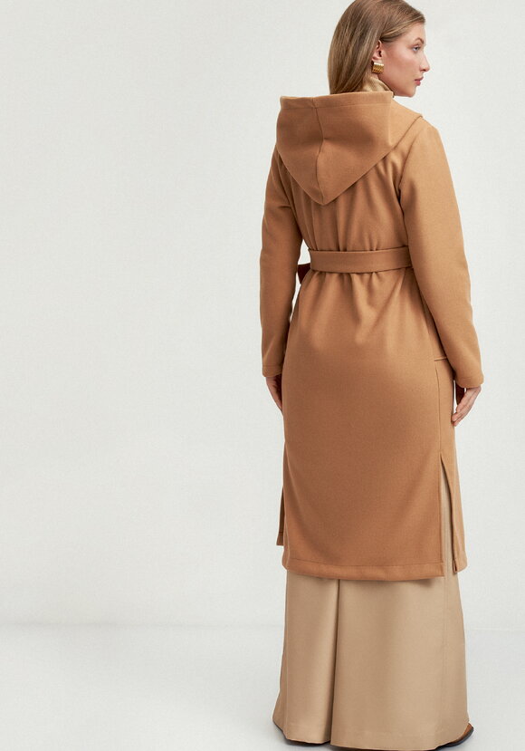 Пальто удлиненное на запах с разрезами шир.  580, рис. 3