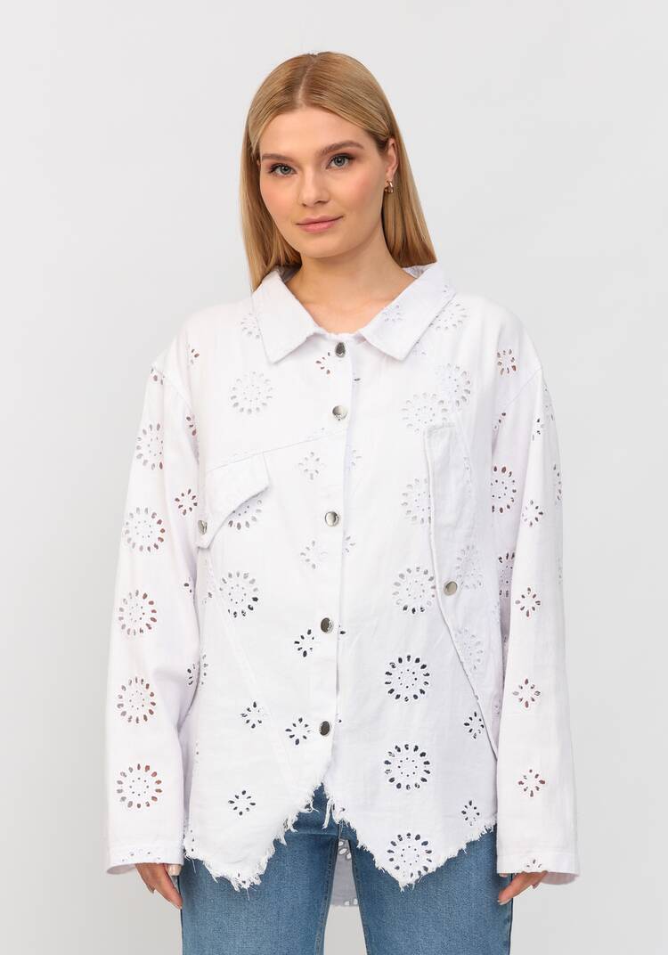 Джинсовая куртка с ришелье шир.  750, рис. 16