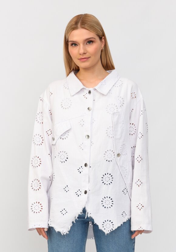 Джинсовая куртка с ришелье шир.  580, рис. 16