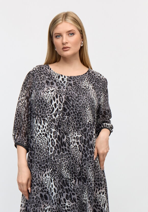 Туника с леопардовым принтом свободного кроя шир.  580, рис. 8