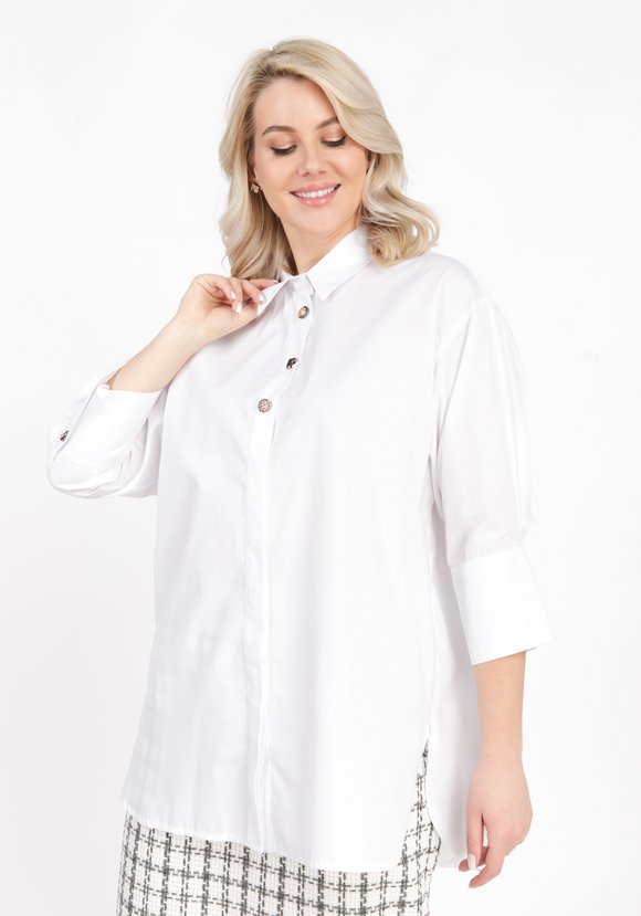 Блуза свободная на супатной застежке шир.  580, рис. 6