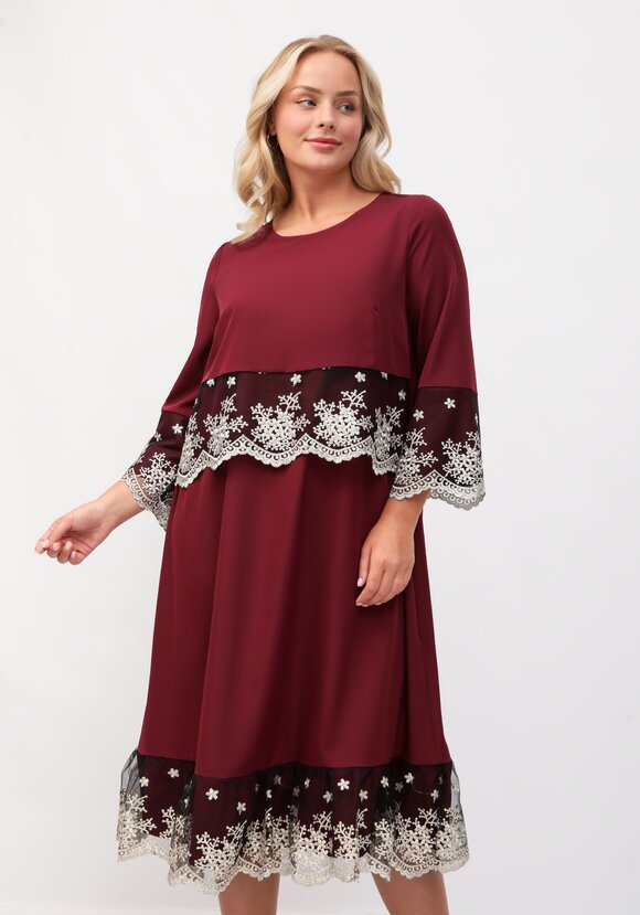 Платье с отделкой кружевом шир.  580, рис. 2