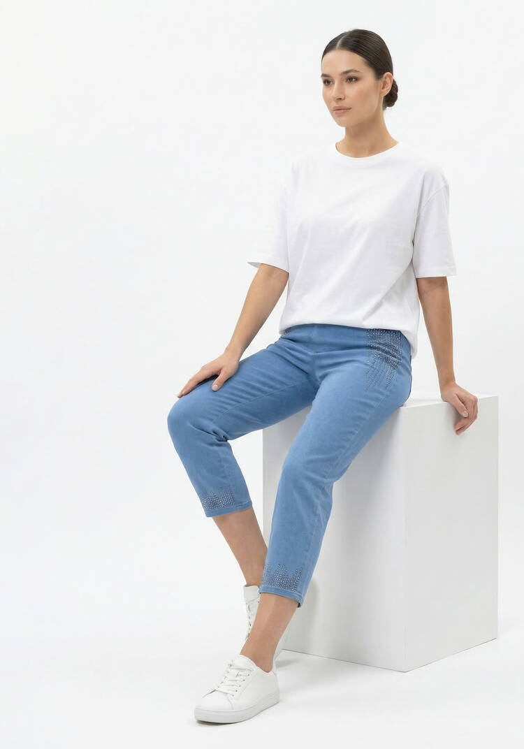 Брюки 7/8 со стразами шир.  750, рис. 19