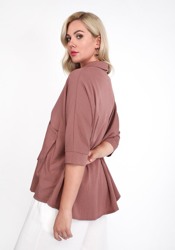 Блуза с объемными карманами шир.  580, рис. 6