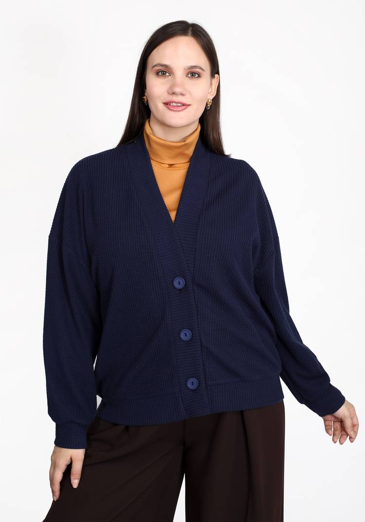 Кардиган на пуговицах с V-образной горловиной шир.  750, рис. 5