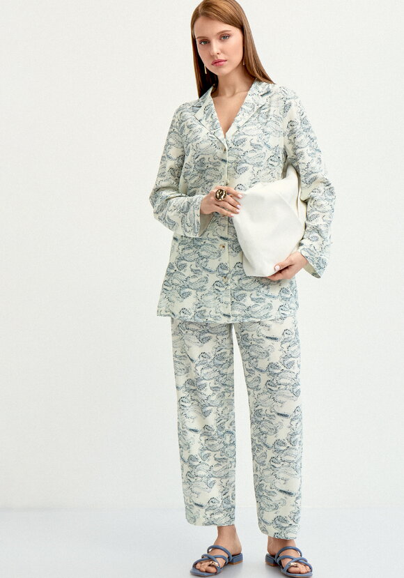 Брюки из льна пpямые шир.  580, рис. 16