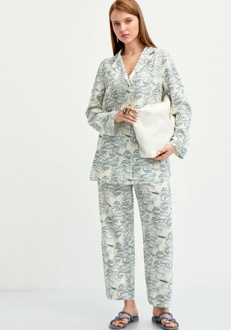 Брюки из льна пpямые шир.  750, рис. 16