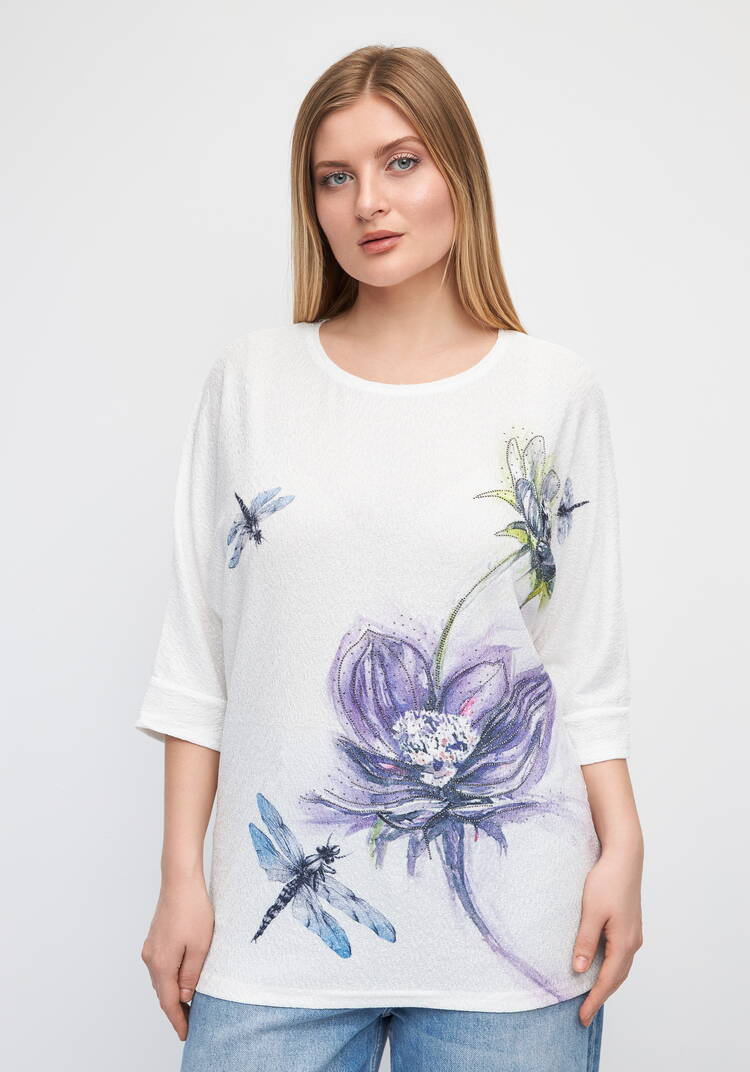 Блуза с цветочным принтом Инга шир.  750, рис. 10