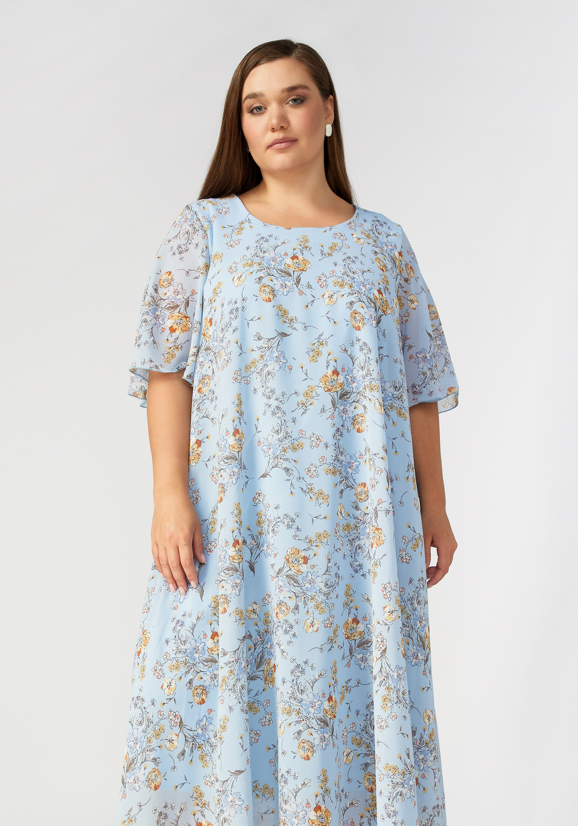 Платье свободного кроя с цветочным узором Bianka Modeno, размер 58 - фото 3