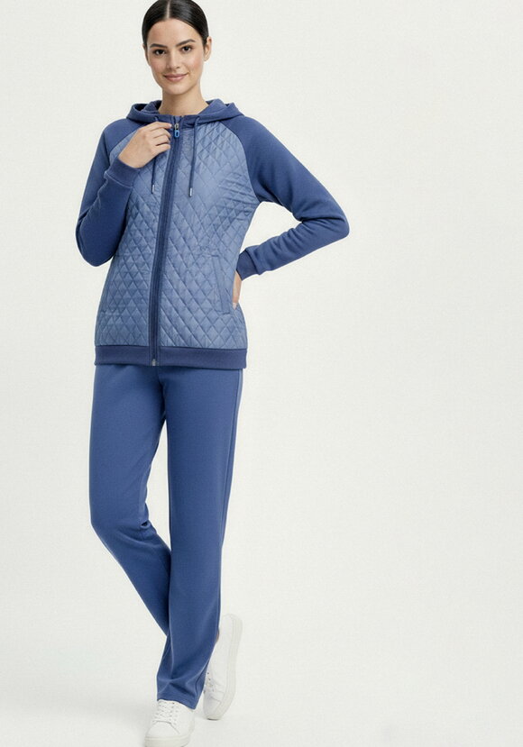 Бомбер с капюшоном из комбинированной ткани шир.  580, рис. 24