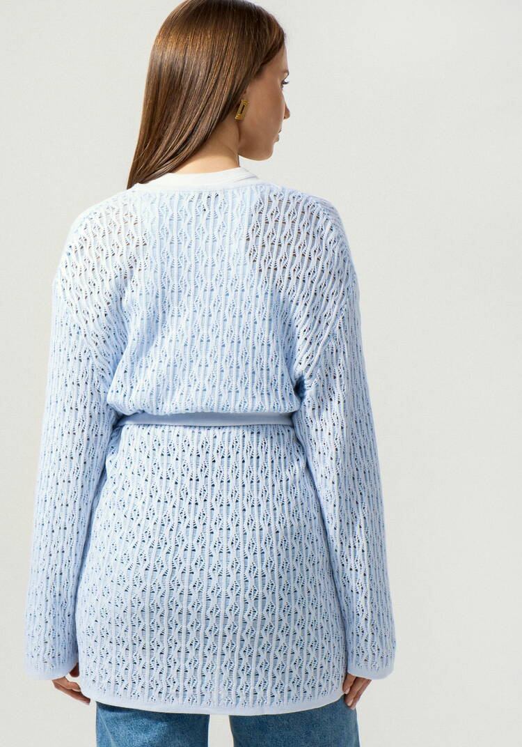 Кардиган ажурной вязки шир.  750, рис. 25