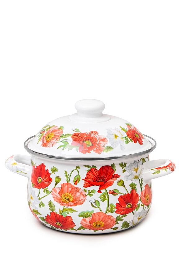 Кастрюля эмалированная с крышкой Маки шир.  580, рис. 1