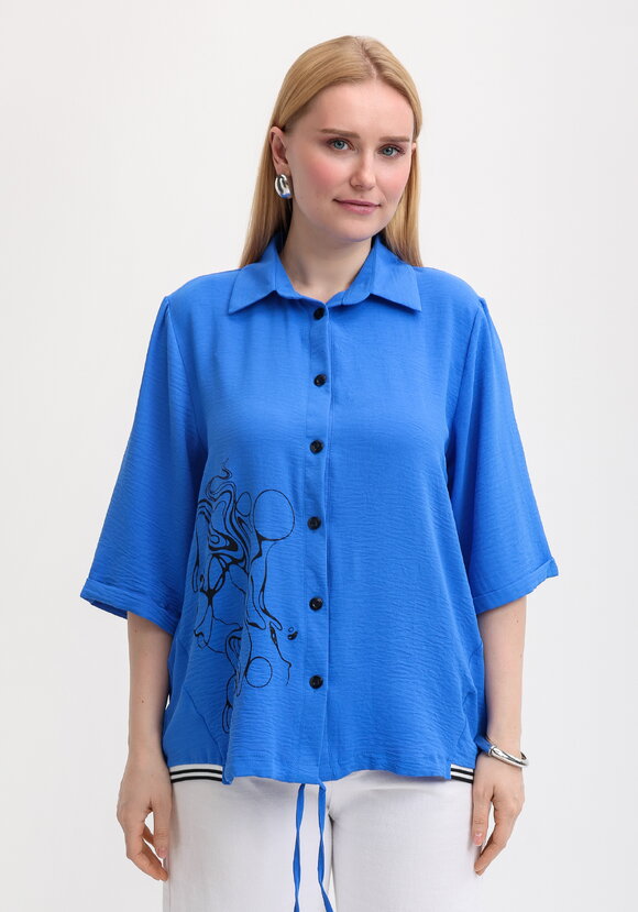 Рубашка с рукавом 3/4 и принтом шир.  580, рис. 10