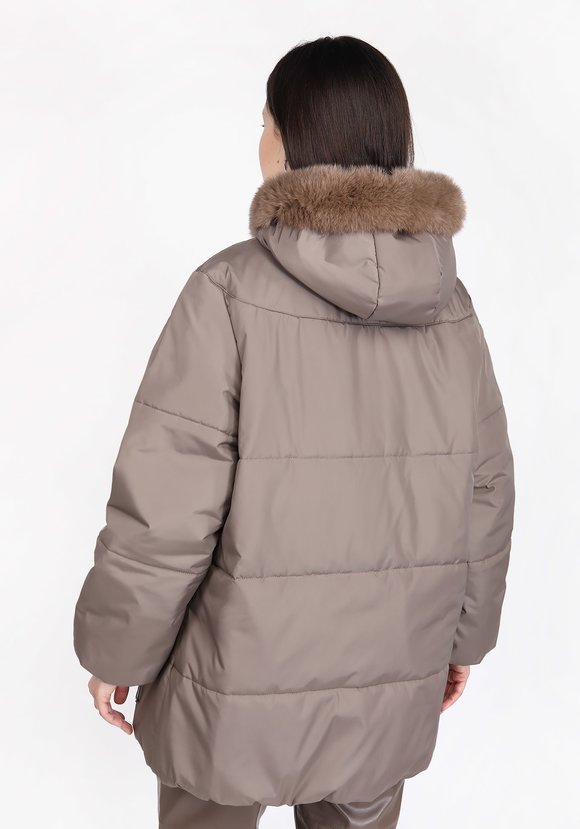 Куртка со съемным мехом на капюшоне шир.  580, рис. 2