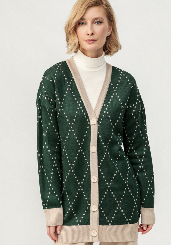 Кардиган с рисунком ромб шир.  580, рис. 4