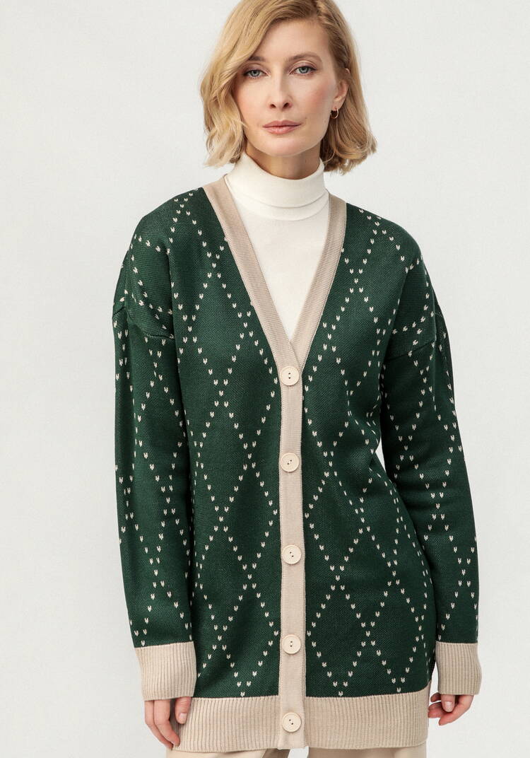 Кардиган с рисунком ромб шир.  750, рис. 4