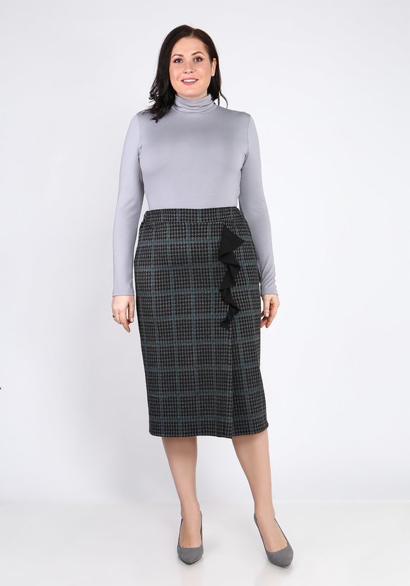 Юбка в клетку с вертикальным воланом шир.  580, рис. 3