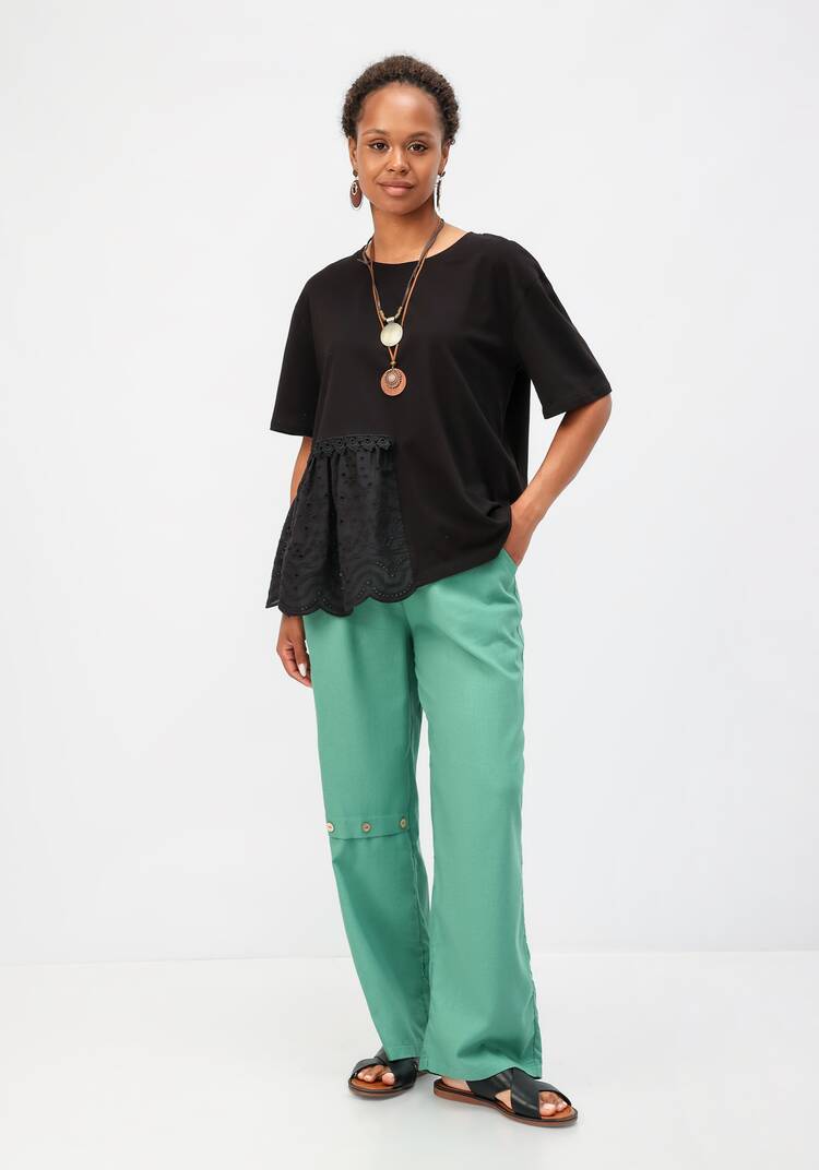 Блуза свободного кроя с вставкой из шитья шир.  750, рис. 18