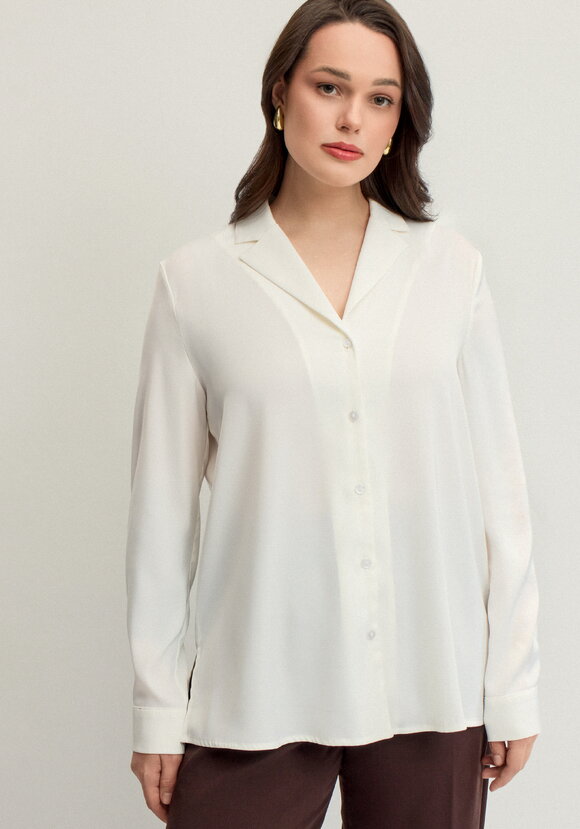 Блуза шелковая с отложным воротом шир.  580, рис. 4