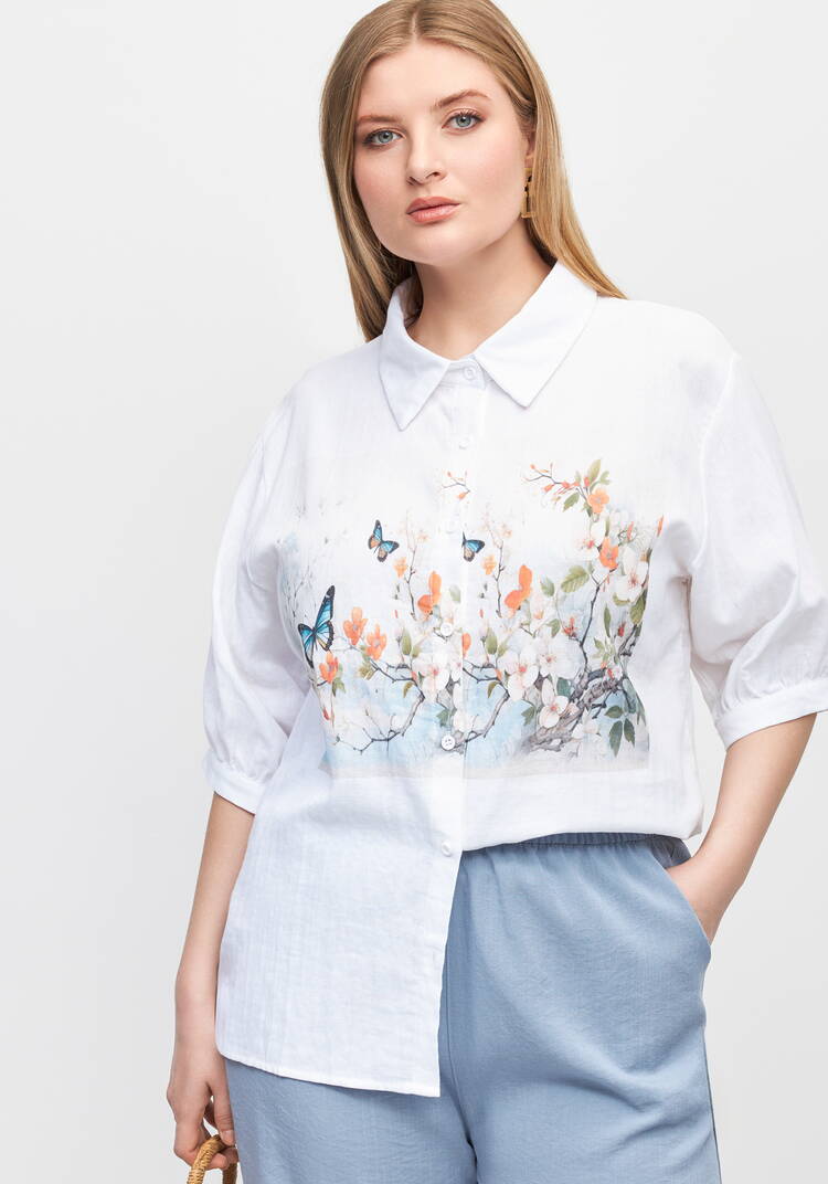 Блуза с принтом Гармония природы шир.  750, рис. 1
