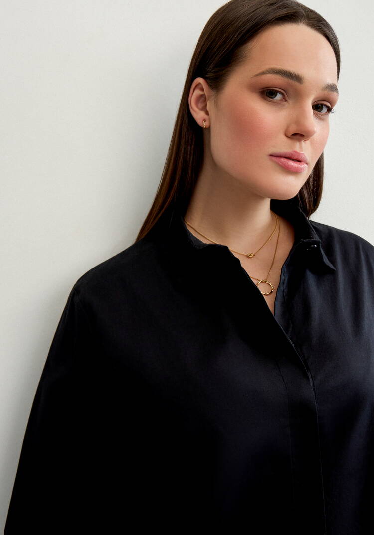 Рубашка прямая на пуговицах шир.  750, рис. 5