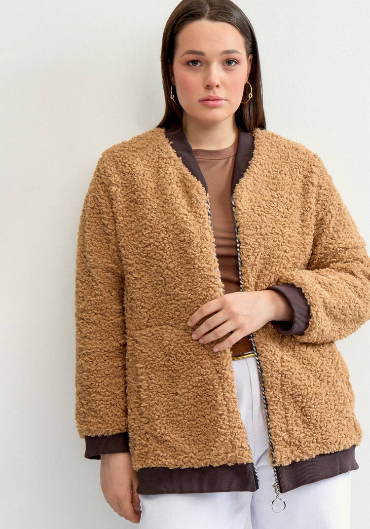 Бомбер на молнии в стиле тедди шир.  750, рис. 21