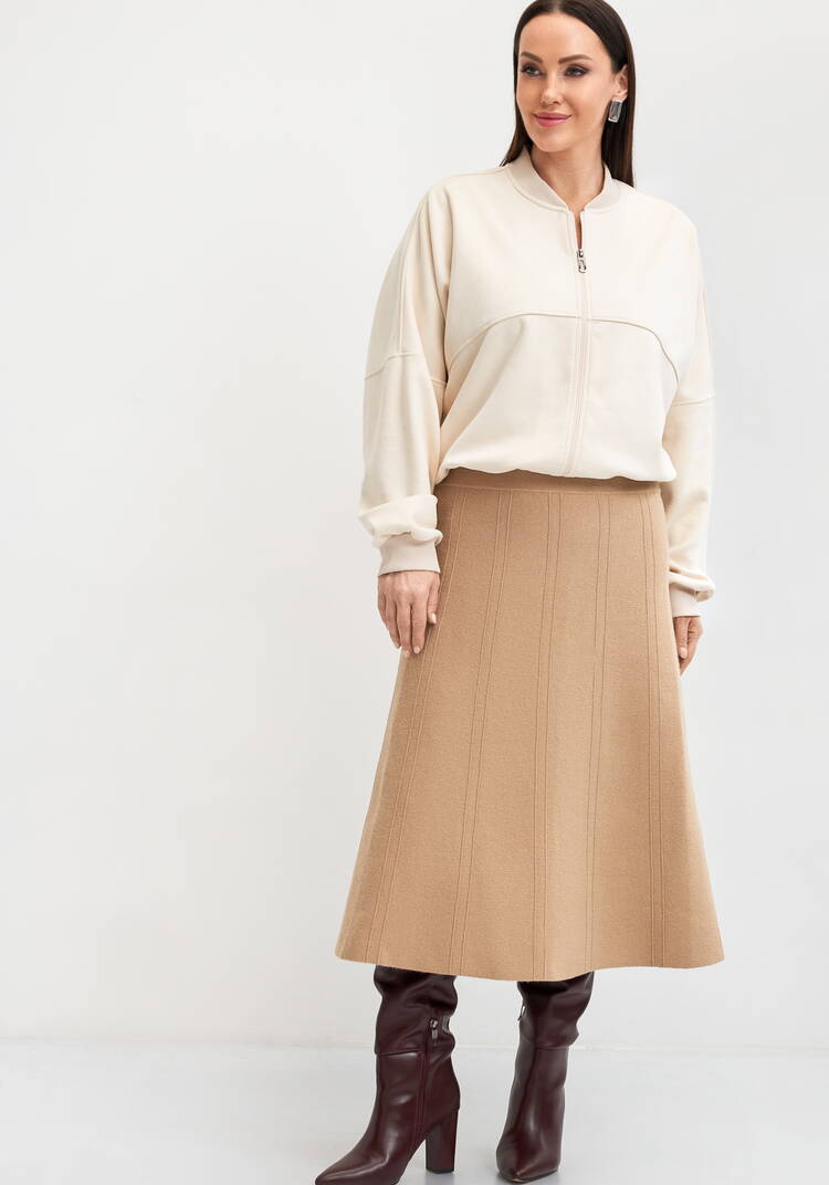 Юбка трикотажная с фактурными клиньями шир.  750, рис. 1