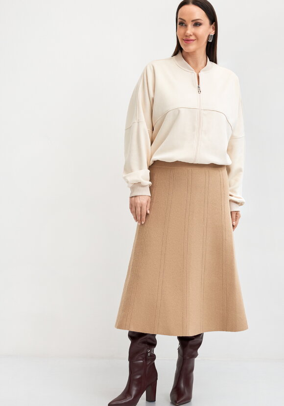 Юбка трикотажная с фактурными клиньями шир.  580, рис. 1